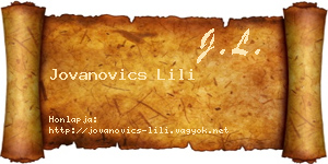 Jovanovics Lili névjegykártya